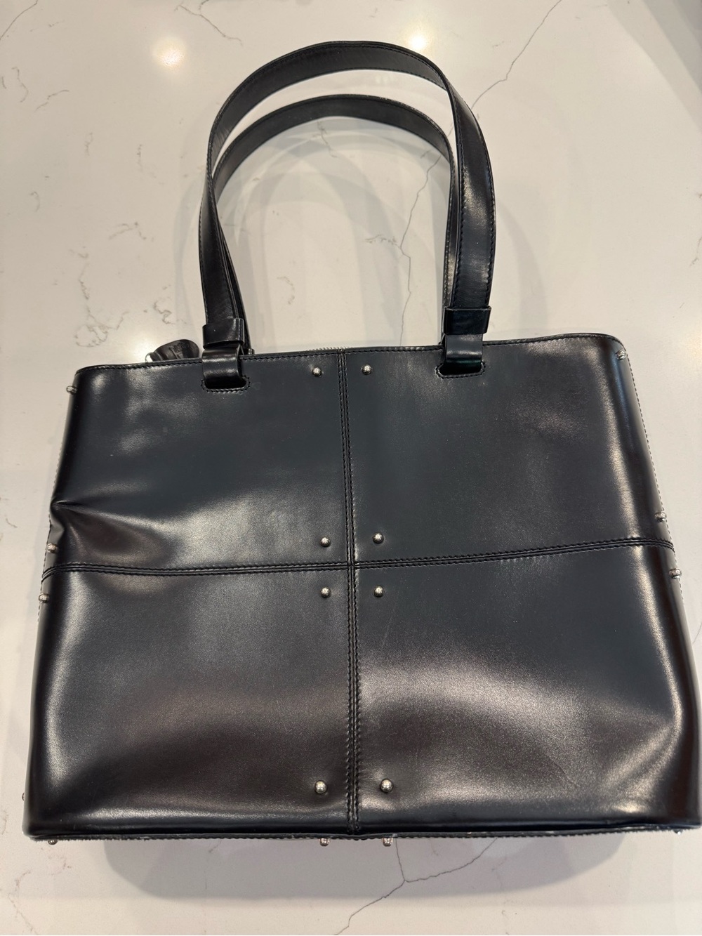 Tod’s calfskin black studded purse